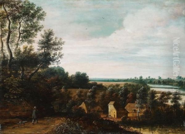 Abendlandschaft Mit Heimkehrendem Bauern Oil Painting by Jan Wildens