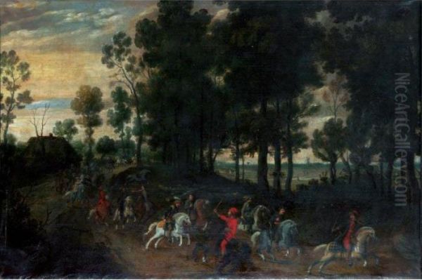 Landscape With Horsemen Oil Painting by Jan Wildens