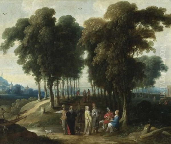 Landscape With Figures. Oil Painting by Jan Wildens