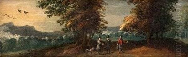 Wooded Landscapes With Figures Oil Painting by Jan Wildens