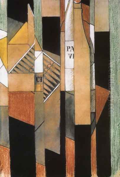 Still Life with Bottle and Cigars Oil Painting by Juan Gris