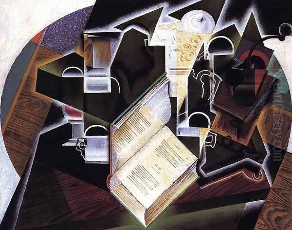 Book, Pipe and Glasses Oil Painting by Juan Gris