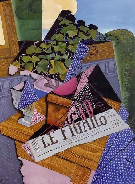 A Pot of Geraniums Oil Painting by Juan Gris