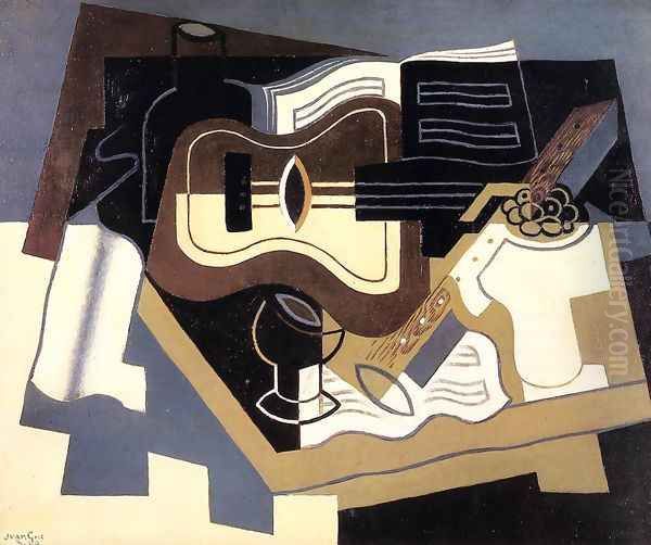 Guitar with Clarinet Oil Painting by Juan Gris