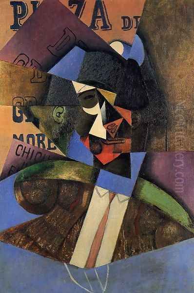 The Bull Fighter Oil Painting by Juan Gris