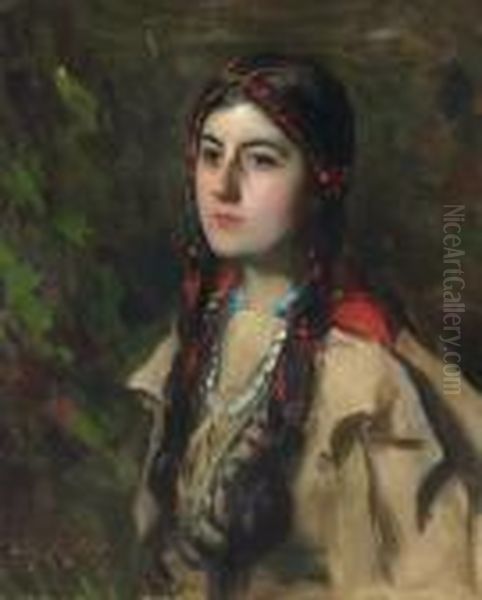 Indian Princess Oil Painting by Irving Ramsay Wiles