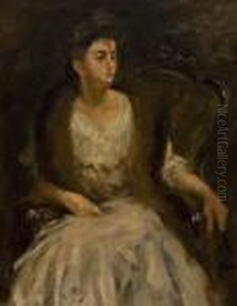 Portrait Of Miss R Oil Painting by Irving Ramsay Wiles