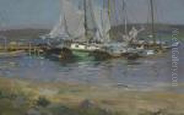 Drying Sails, Shelter Island Oil Painting by Irving Ramsay Wiles