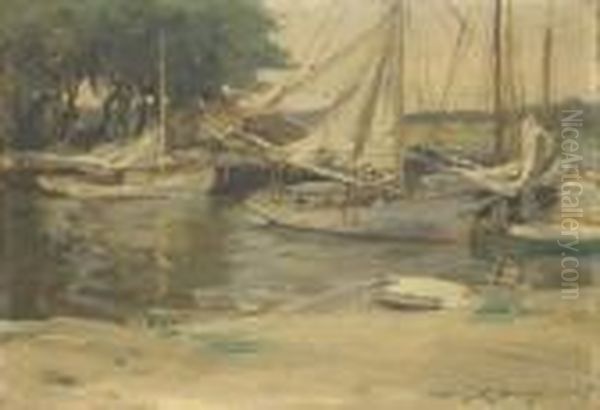 The Basin, Greenport Oil Painting by Irving Ramsay Wiles