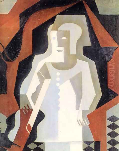 Clown I Oil Painting by Juan Gris