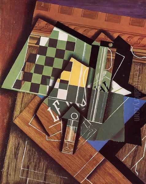 The Checkerboard Oil Painting by Juan Gris