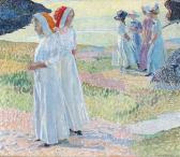 Sommarflickor Oil Painting by Carl Wilhelmson