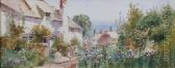 A Devonshire Garden Oil Painting by Arthur Stanley Wilkinson