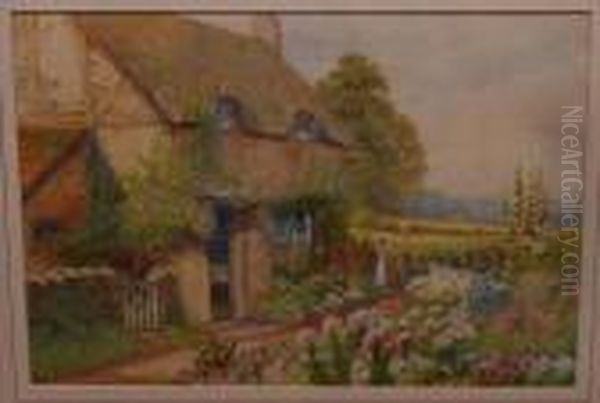 Cottage Garden Scene Oil Painting by Arthur Stanley Wilkinson