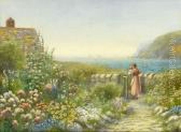 Porthoustock Oil Painting by Arthur Stanley Wilkinson