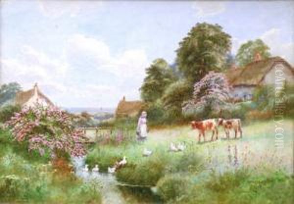 Early Summer At Porthoustock, Cornwall Oil Painting by Arthur Stanley Wilkinson