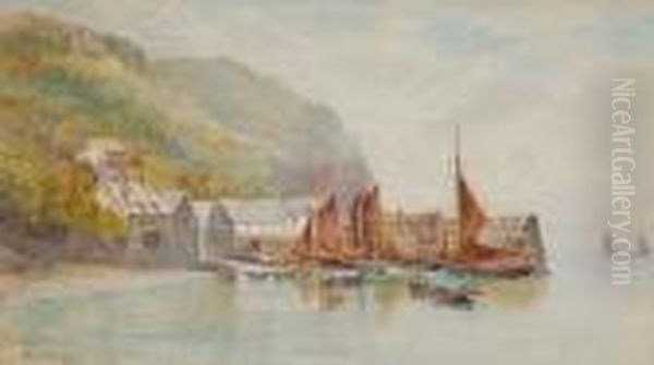 Clovelly Harbour Oil Painting by Arthur Stanley Wilkinson