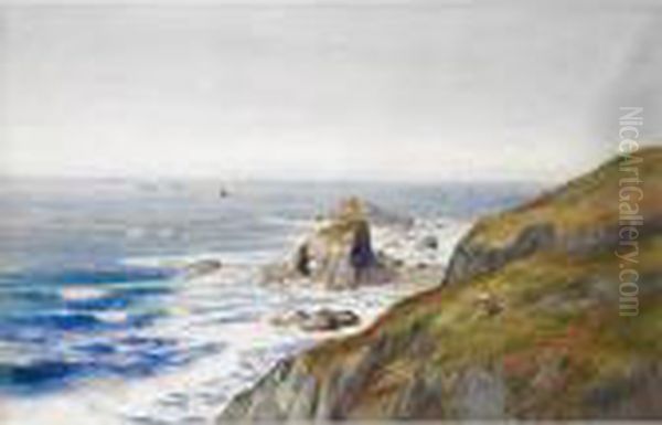 Land's End, Longship Lighthouse Oil Painting by Arthur Stanley Wilkinson