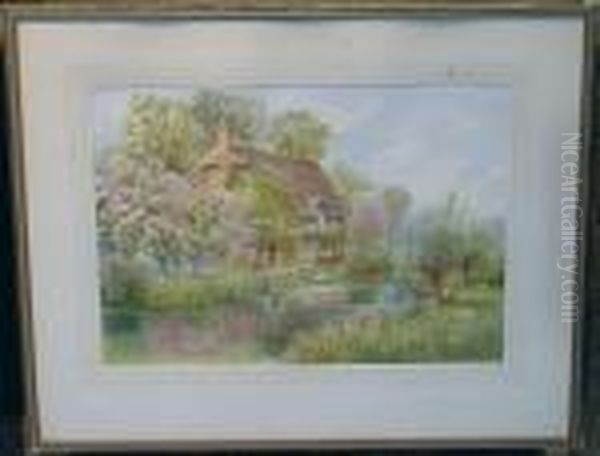 Cottage By A Stream Oil Painting by Arthur Stanley Wilkinson