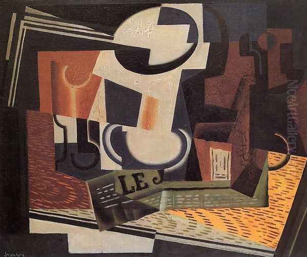 Still Life with Fruit Bowl Oil Painting by Juan Gris