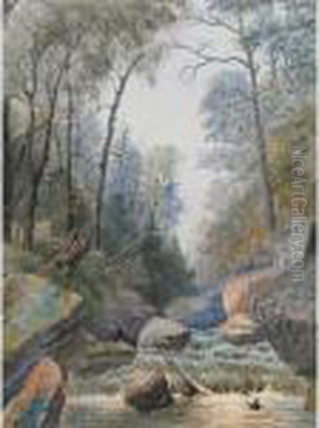 Rushing Rapids Oil Painting by Thomas Harrison Wilkinson