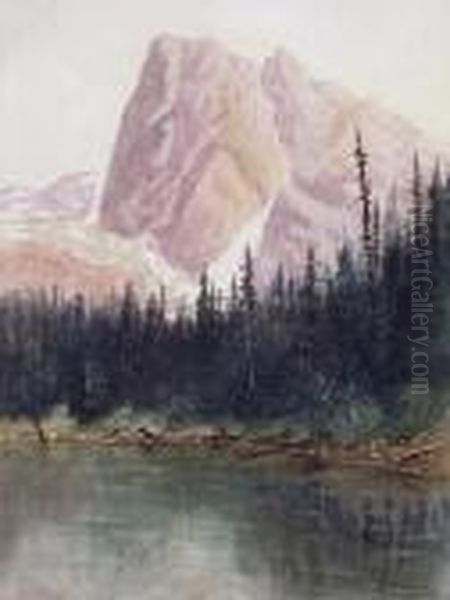 Emerald Lake And Mt. Burgess Oil Painting by Thomas Harrison Wilkinson