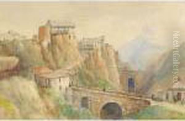 Old Fortress, Tarragona, Spain Oil Painting by Thomas Harrison Wilkinson