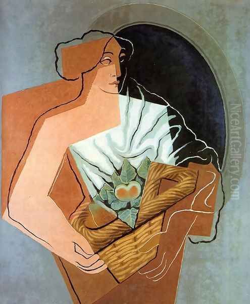 Woman With Basket Oil Painting by Juan Gris