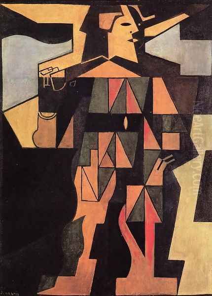 Harlequin Oil Painting by Juan Gris