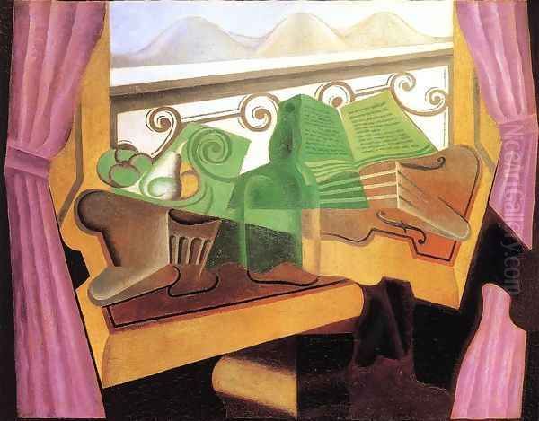 Open Window with Hills Oil Painting by Juan Gris