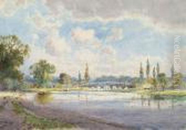 The Thames At Chertsey Oil Painting by Arthur Reginald Willett