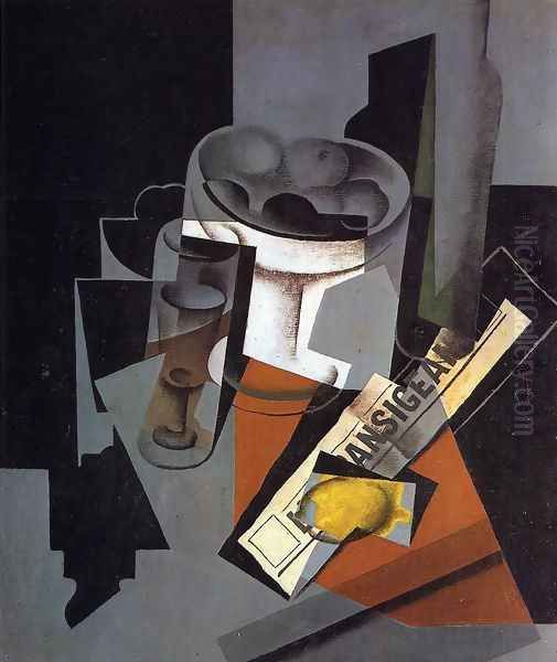 Still Life with Newspaper Oil Painting by Juan Gris