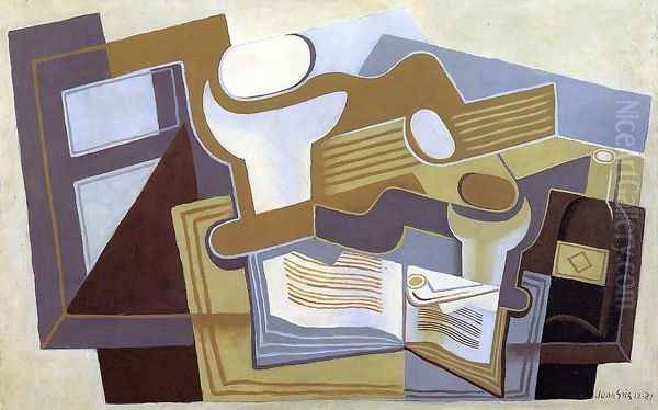 Guitar and Fruit Dish II Oil Painting by Juan Gris