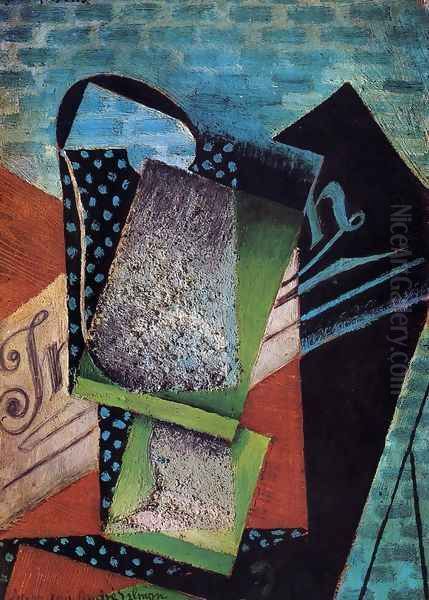 Still Life (dedicated to Andre Salmon) Oil Painting by Juan Gris