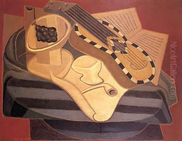 The Guitar with Inlay Oil Painting by Juan Gris