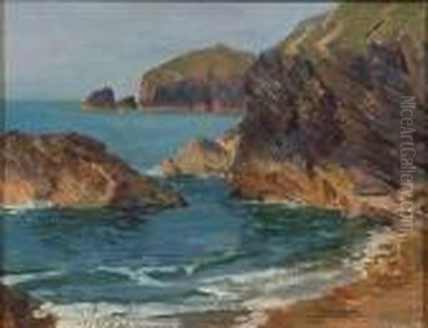 Rocky Coast Oil Painting by Christopher David Williams