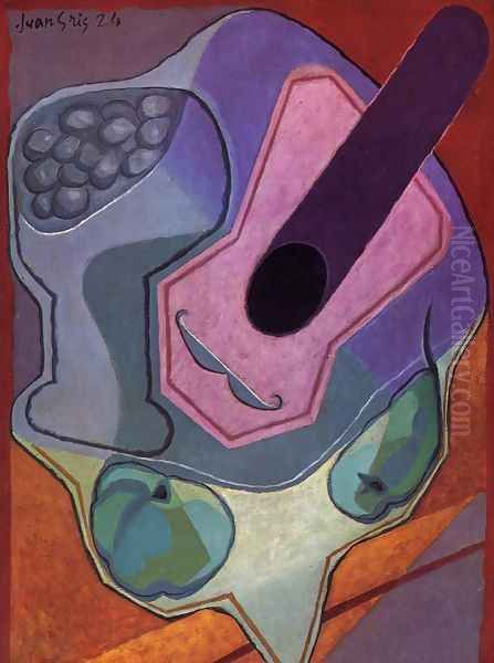 Violin with Fruit Oil Painting by Juan Gris