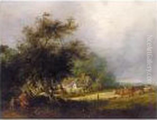 A Wooded Landscape With A Cottage Oil Painting by Edward Jr Williams