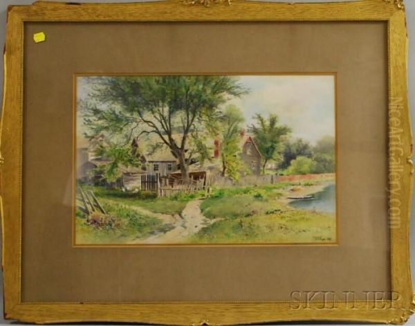 New England Farmhouse Oil Painting by Frederick Dickinson Williams