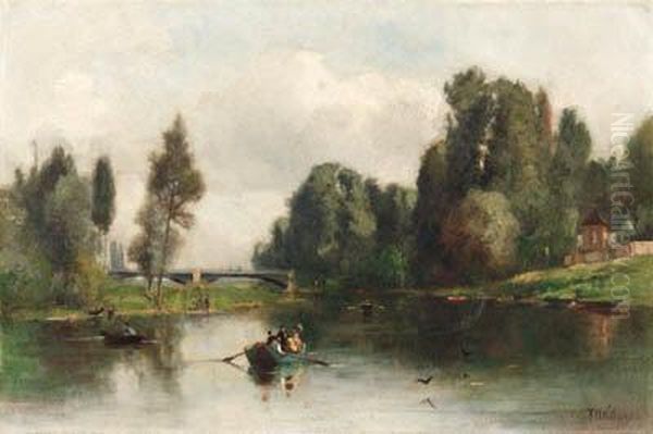 Boating Scene
Signed 'f.d.williams' (lower Right) Oil Painting by Frederick Dickinson Williams