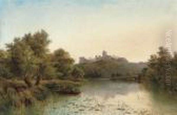 Windsor Castle From The Thames Oil Painting by George Augustus Williams