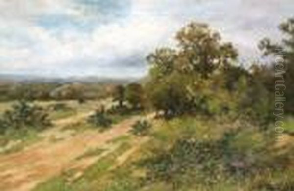 Sommerlandschaft Mit Zwei Personen Oil Painting by George Augustus Williams