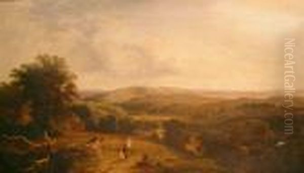 Children On The Moors Oil Painting by George Augustus Williams