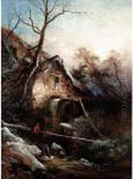 The Mill Oil Painting by George Augustus Williams