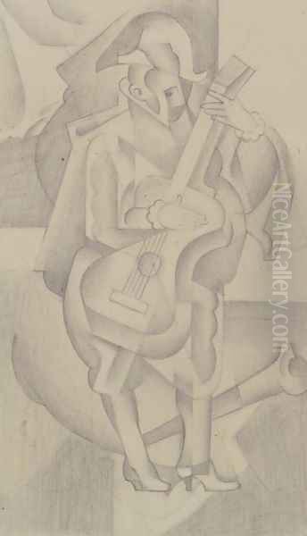 Homme à la guitare Oil Painting by Juan Gris