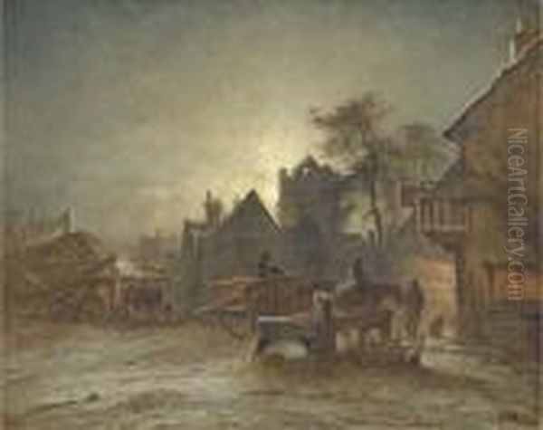 The Village Inn Oil Painting by George Augustus Williams