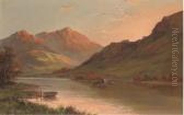 A Peaceful Day'oer Lake Windemere; And Another Similar Oil Painting by Graham Williams