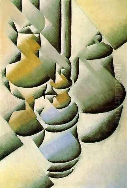 Still Life with Oil Lamps 1911-1912 Oil Painting by Juan Gris