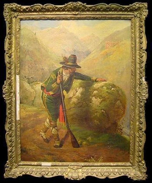 Italian Alpine Soldier Oil Painting by Penry Williams