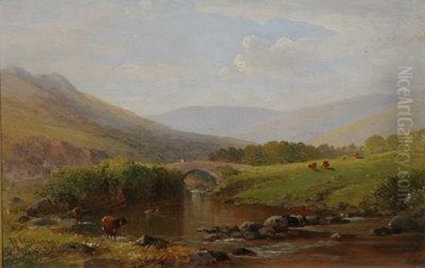 Shilley Bridge Near South Brent. Oil Painting by William Williams